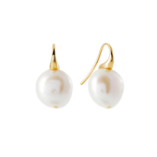 Carmen Gold Freshwater Baroque Pearl Earrings – Sybella Jewellery