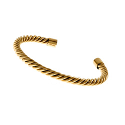 Alexia Gold Plate Stainless Steel Rope Bangle