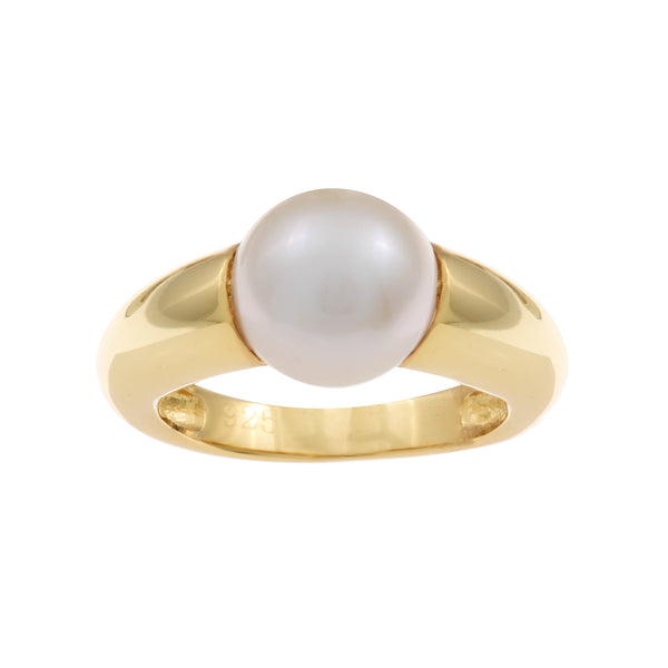 Ariana Gold Plate Freshwater Button Ring