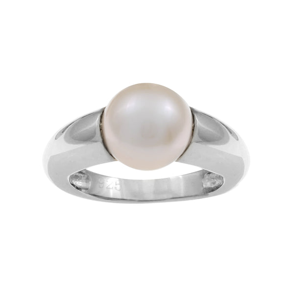 Ariana Sterling Silver Freshwater Button Ring