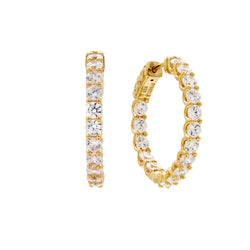 Soleil Gold Plate Claw Set 25mm CZ Hoops