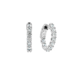 Soleil Sterling Silver Claw Set 17mm CZ Hoops