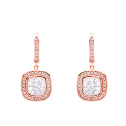 Betty Rose gold plate square cubic zirconia earring