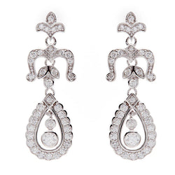 Roma Rhodium cz antique earrings