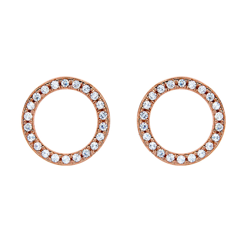 Elissa Rose Gold Open Round Studs