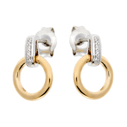 Dimi Two Tone Gold and Silver Open Round Studs