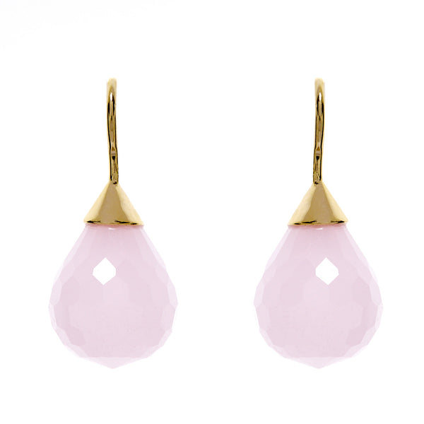 Stella facetted pink ball gold earrings