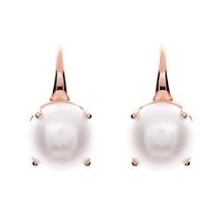 Petra Rose Gold freshwater pearl claw set hook earrings