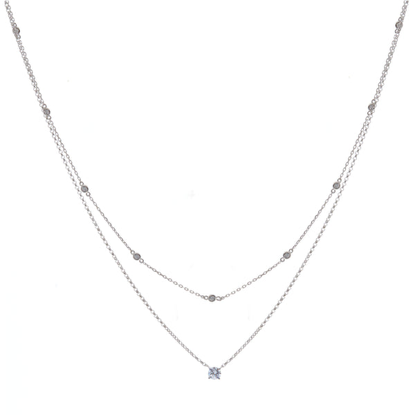 Helen Double Silver Necklace