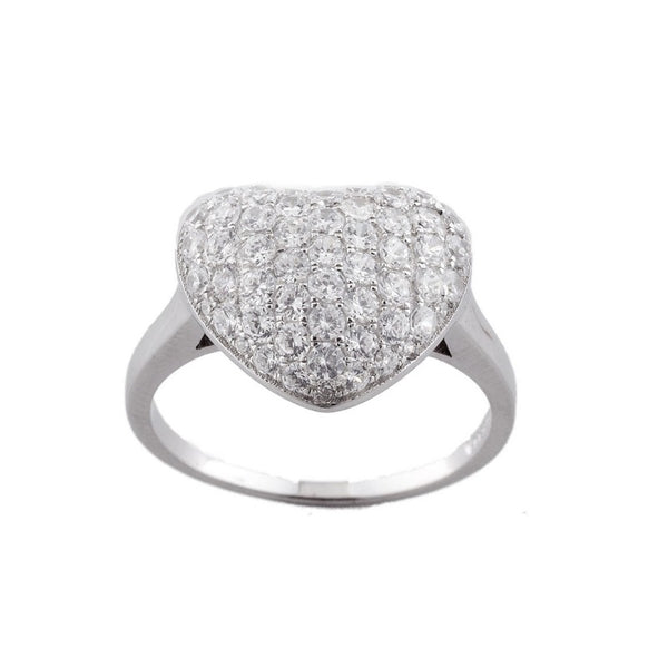 Briana Rhodium Micro Pave Heart Shaped Ring