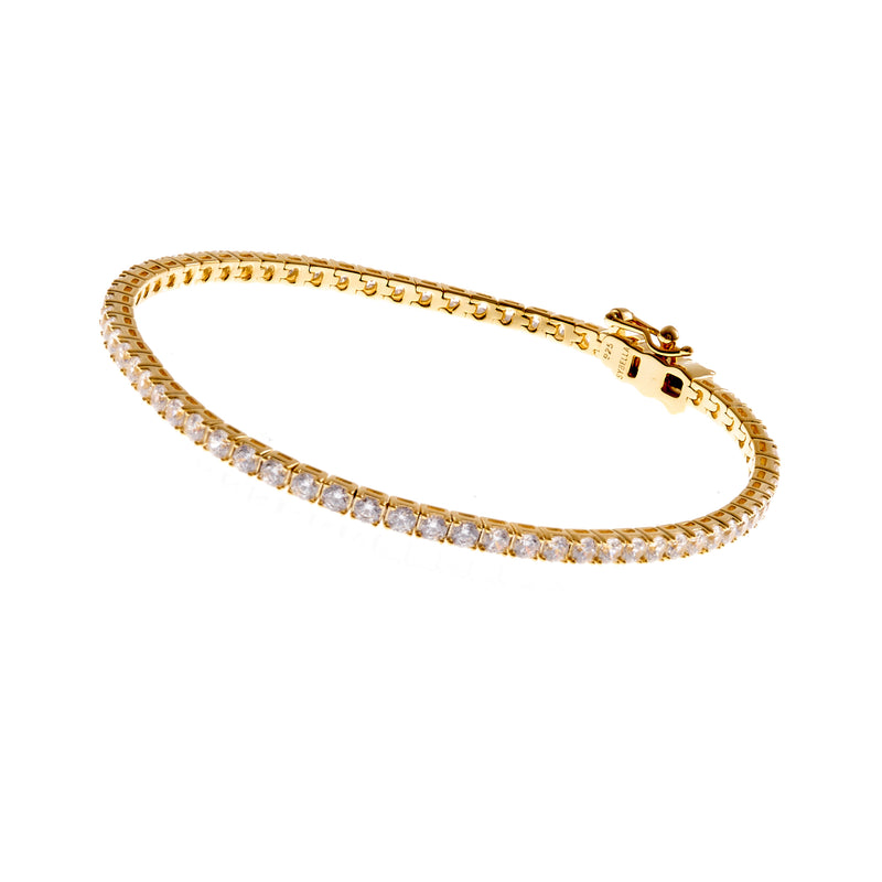 Sacha 925 Gold Plate Claw Set Cubic Zirconia Tennis Bracelet