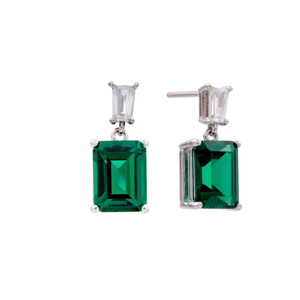 Sophie Green Baguette Stud Earrings