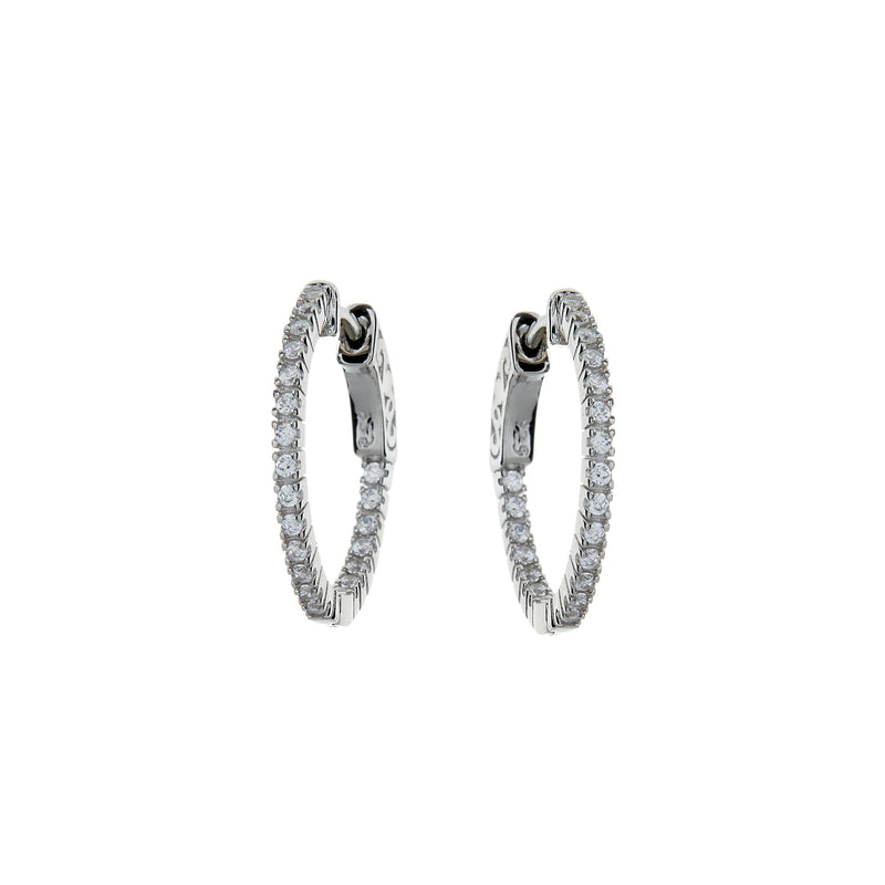 Caroline Fine Silver Cubic Zirconia Hoops