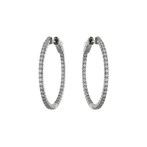 Caroline Fine Silver Cubic Zirconia Hoops