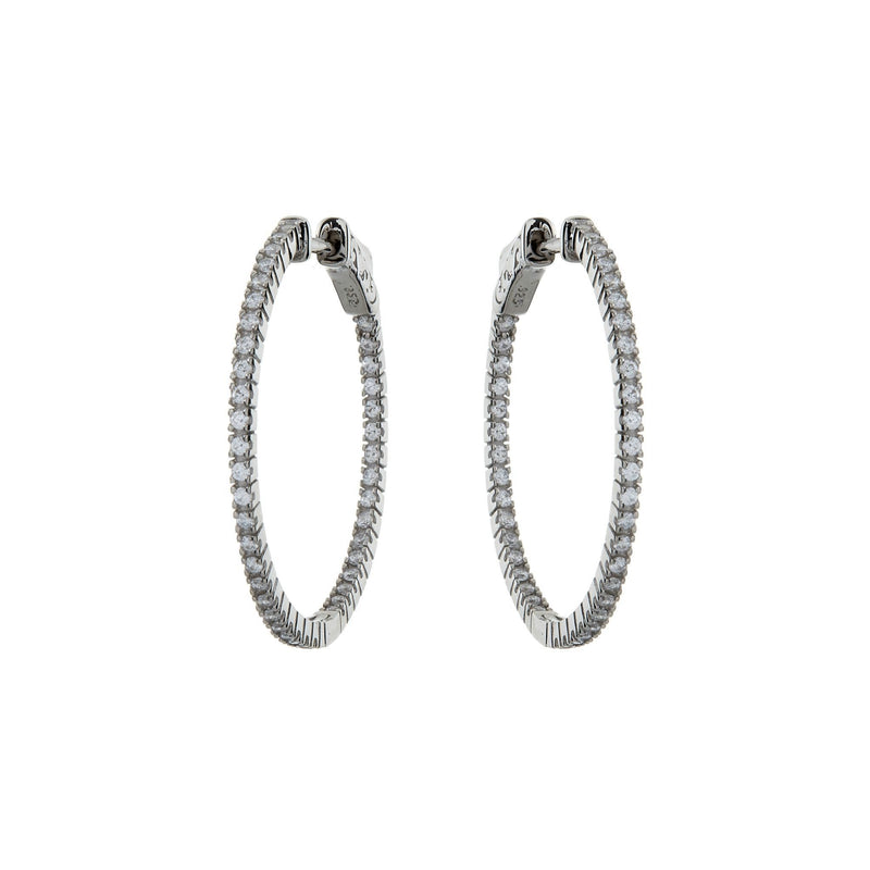 Caroline Fine Silver Cubic Zirconia Hoops