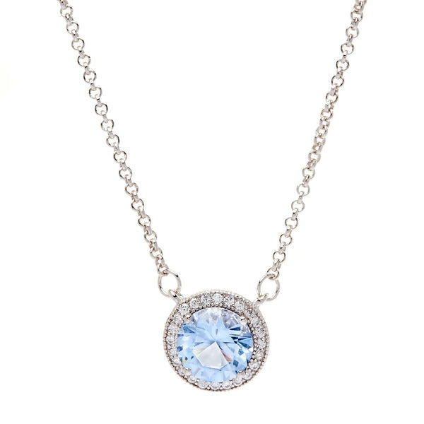 Disey Round Blue and Silver Necklace