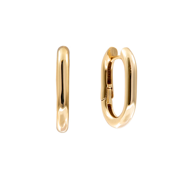 Tilla  Gold Plated Small Oval Hoop Earrings