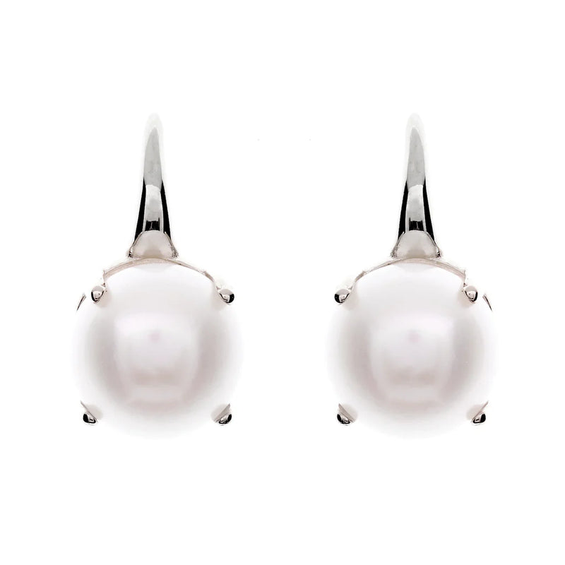 Petra Silver freshwater pearl claw set hook earrings