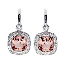 Phoebe Pink & Cubic Zirconia Square Earrings