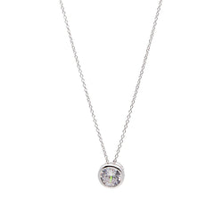 Aria Round Bezel Set Silver Pendant