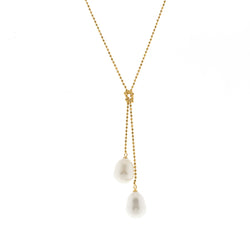 Darcy Double Baroque Pearl on Gold Chain