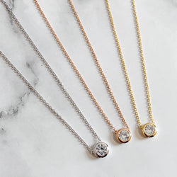 Trinity - Cubic zirconia bezel set Pendants - 2 Colours